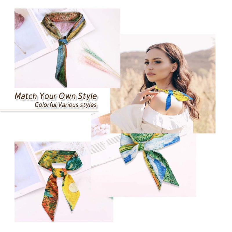 AUHOKY 6Pcs Bag Handbag Handle Ribbon Scarf Hair Band Neckerchief(6 Styles,A) - Image 5